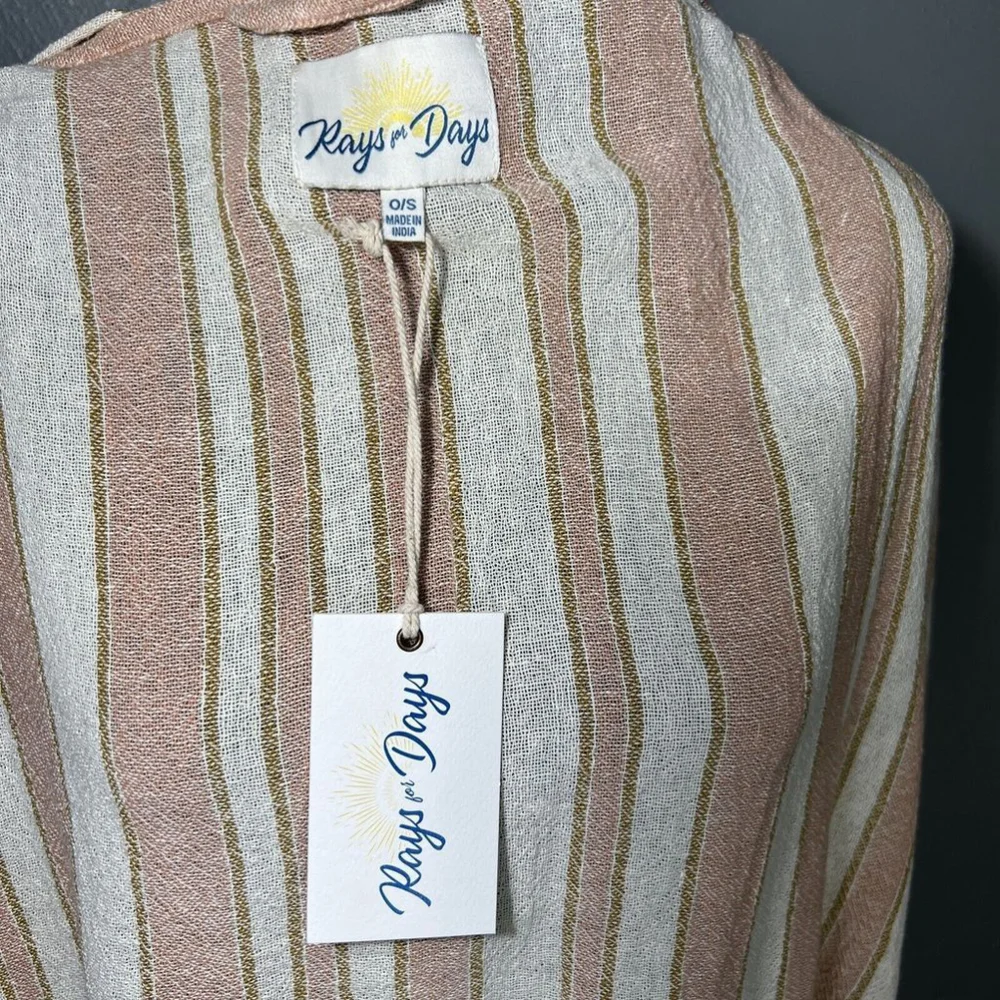 Rays For Days The Cococabana Coverup Women Sz OS Striped Wrap, Kimono, Beach NWT